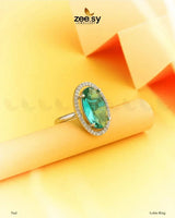 Lolite Ring Teal Finger Ring - Zeesy Jewellery Pakistan | Premium Artificial & Imitation Jewellery