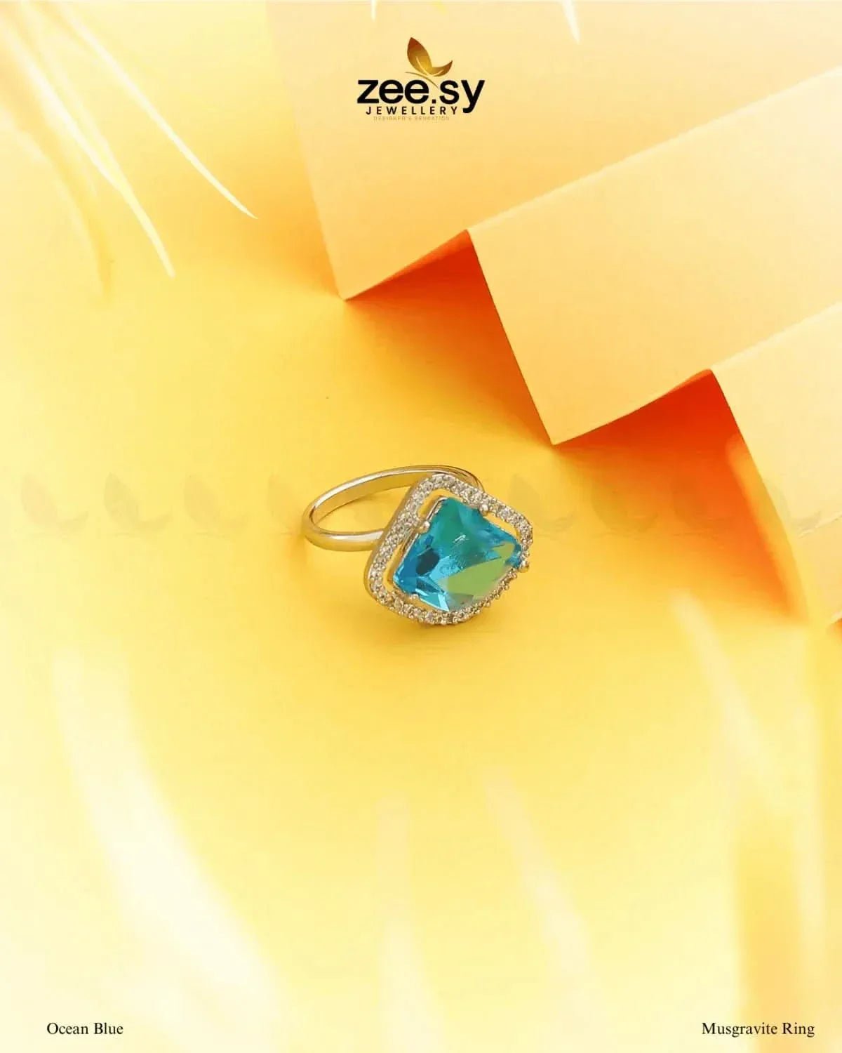 Musgravite Ring Ocean Blue Finger Ring - Zeesy Jewellery Pakistan | Premium Artificial & Imitation Jewellery