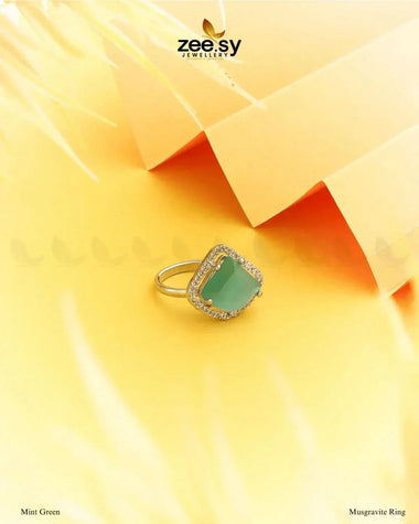 Musgravite Ring Mint Green Finger Ring - Zeesy Jewellery Pakistan | Premium Artificial & Imitation Jewellery