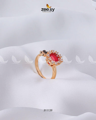 Peony Ring Red Finger Ring - Zeesy Jewellery Pakistan | Premium Artificial & Imitation Jewellery