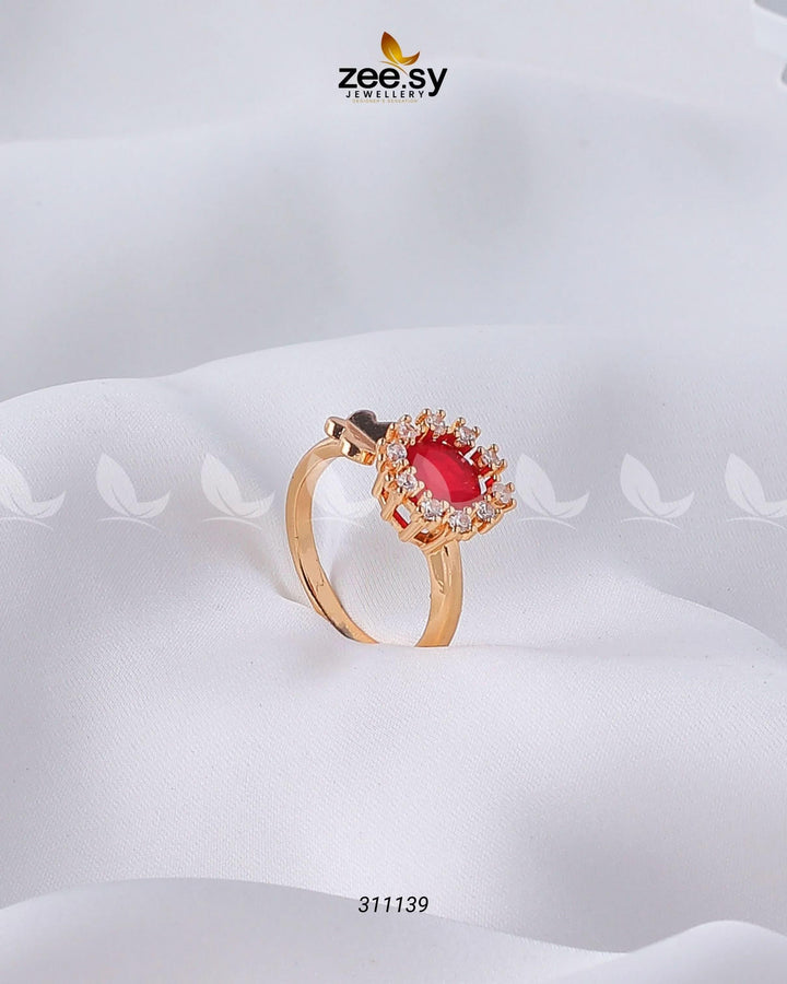 Peony Ring Red Finger Ring - Zeesy Jewellery Pakistan | Premium Artificial & Imitation Jewellery
