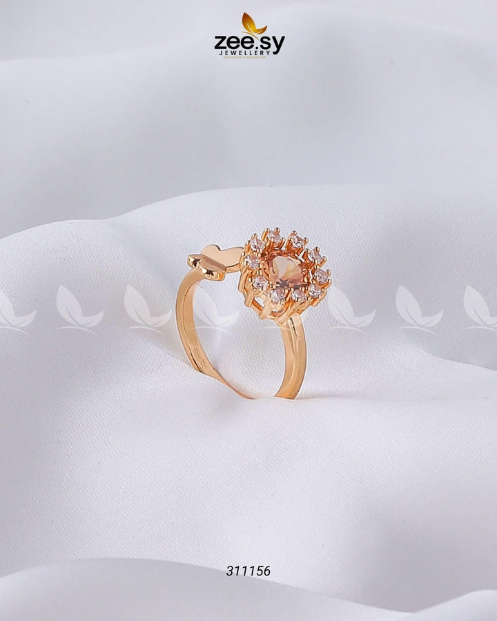 Peony Ring Champagne Finger Ring - Zeesy Jewellery Pakistan | Premium Artificial & Imitation Jewellery