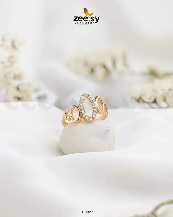 Celestia Ring Golden Finger Ring - Zeesy Jewellery Pakistan | Premium Artificial & Imitation Jewellery