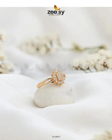 Florisse Ring Golden Finger Ring - Zeesy Jewellery Pakistan | Premium Artificial & Imitation Jewellery