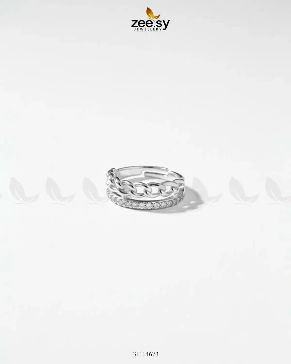 GleamLink Ring Silver Finger Ring - Zeesy Jewellery Pakistan | Premium Artificial & Imitation Jewellery