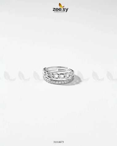 GleamLink Ring Silver Finger Ring - Zeesy Jewellery Pakistan | Premium Artificial & Imitation Jewellery