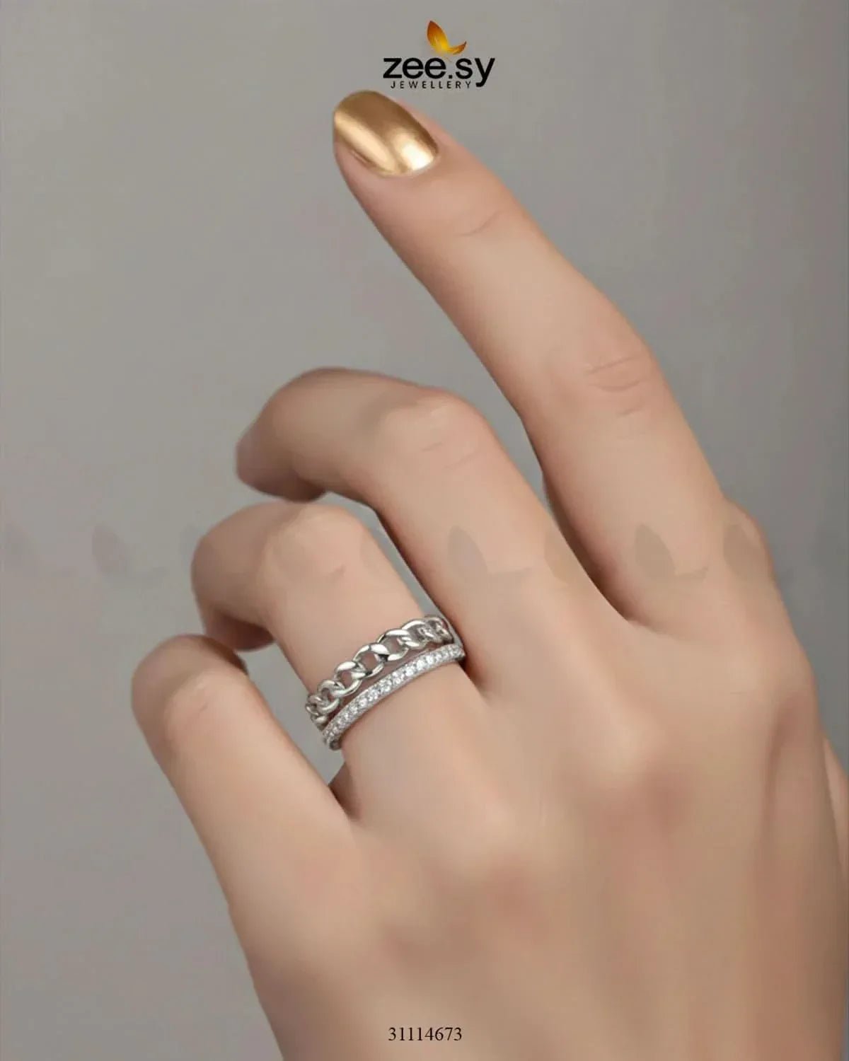 GleamLink Ring Finger Ring - Zeesy Jewellery Pakistan | Premium Artificial & Imitation Jewellery