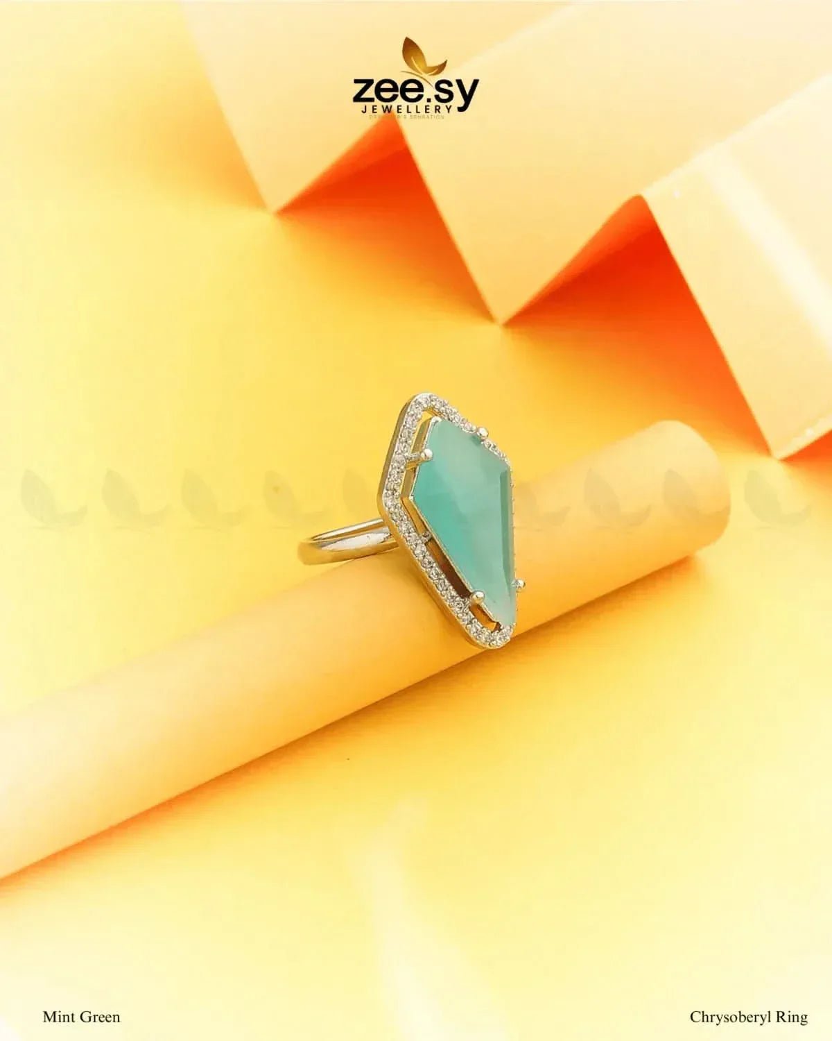 Chrysoberyl Ring Mint Green Finger Ring - Zeesy Jewellery Pakistan | Premium Artificial & Imitation Jewellery