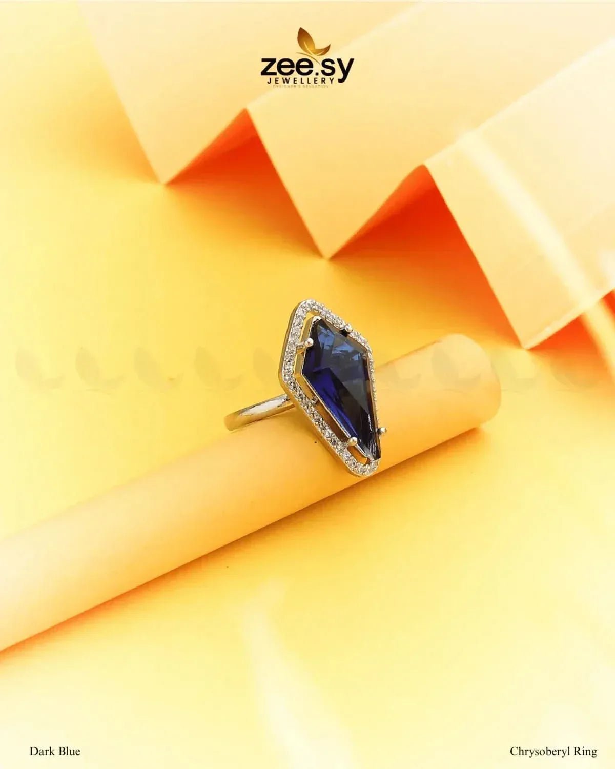 Chrysoberyl Ring Dark Blue Finger Ring - Zeesy Jewellery Pakistan | Premium Artificial & Imitation Jewellery