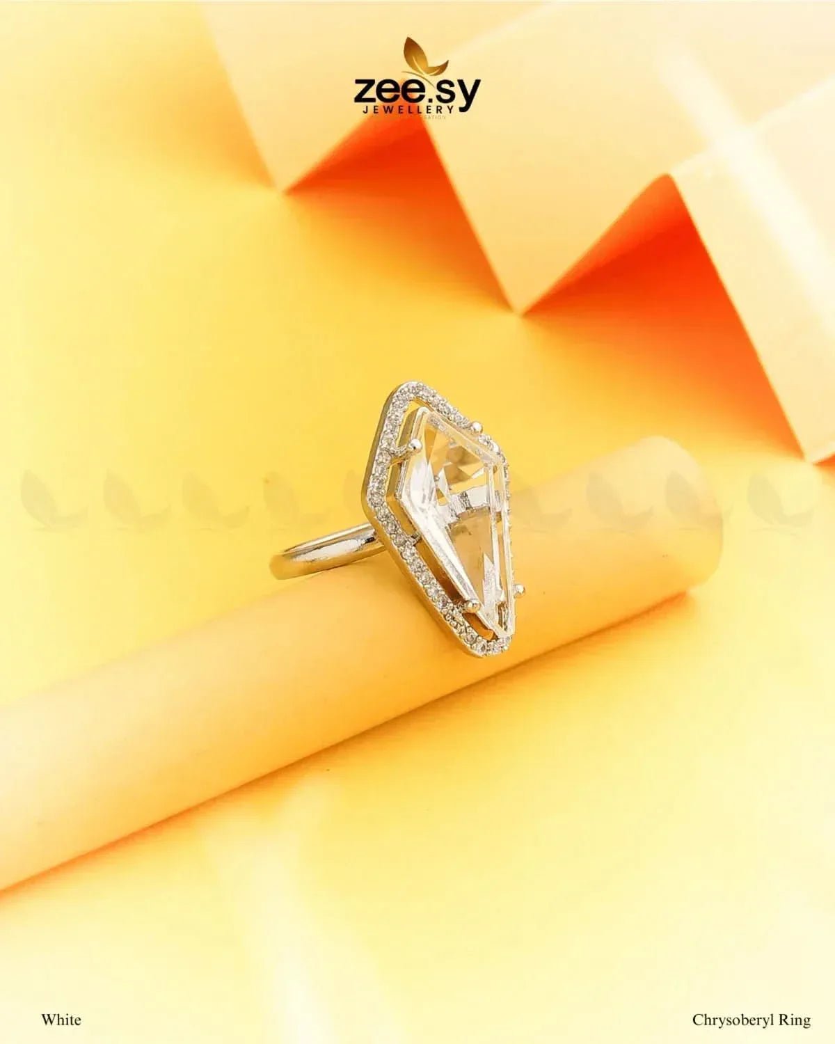 Chrysoberyl Ring White Finger Ring - Zeesy Jewellery Pakistan | Premium Artificial & Imitation Jewellery