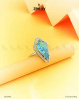 Chrysoberyl Ring Ocean Blue Finger Ring - Zeesy Jewellery Pakistan | Premium Artificial & Imitation Jewellery