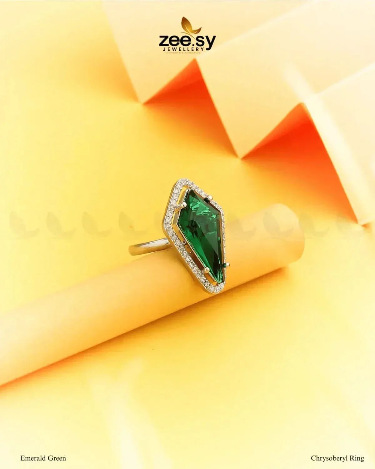 Chrysoberyl Ring Emerald Green Finger Ring - Zeesy Jewellery Pakistan | Premium Artificial & Imitation Jewellery