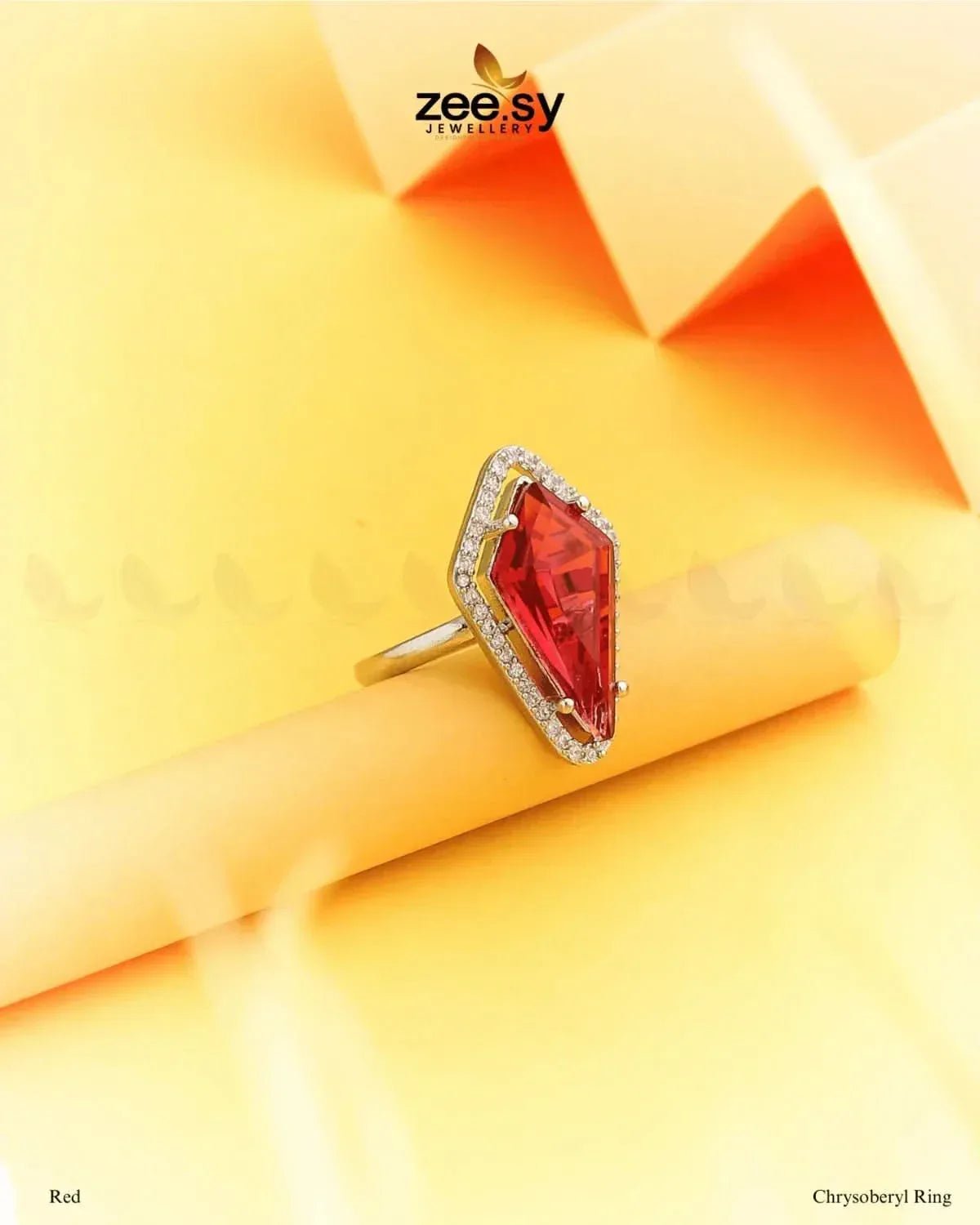 Chrysoberyl Ring Red Finger Ring - Zeesy Jewellery Pakistan | Premium Artificial & Imitation Jewellery