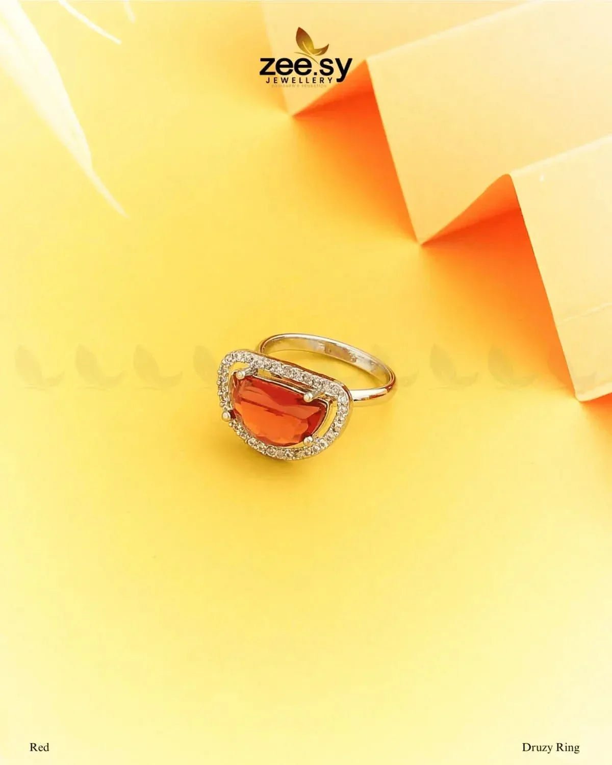 Druzy Ring Red Finger Ring - Zeesy Jewellery Pakistan | Premium Artificial & Imitation Jewellery