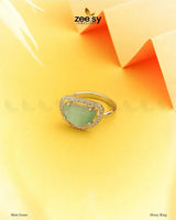 Druzy Ring Mint Green Finger Ring - Zeesy Jewellery Pakistan | Premium Artificial & Imitation Jewellery