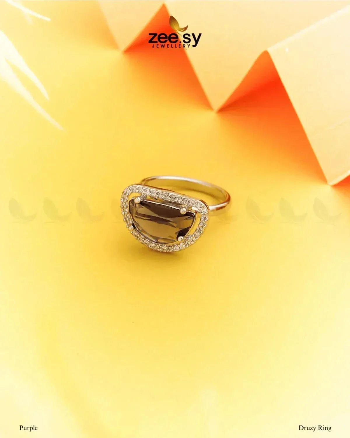 Druzy Ring Purple Finger Ring - Zeesy Jewellery Pakistan | Premium Artificial & Imitation Jewellery