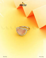 Druzy Ring Mint pink Finger Ring - Zeesy Jewellery Pakistan | Premium Artificial & Imitation Jewellery