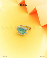 Druzy Ring Ocean Blue Finger Ring - Zeesy Jewellery Pakistan | Premium Artificial & Imitation Jewellery