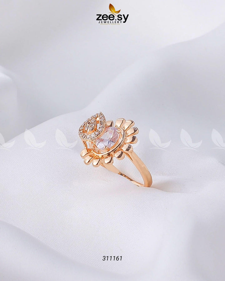 Lavender Ring Golden Pearl Finger Ring - Zeesy Jewellery Pakistan | Premium Artificial & Imitation Jewellery