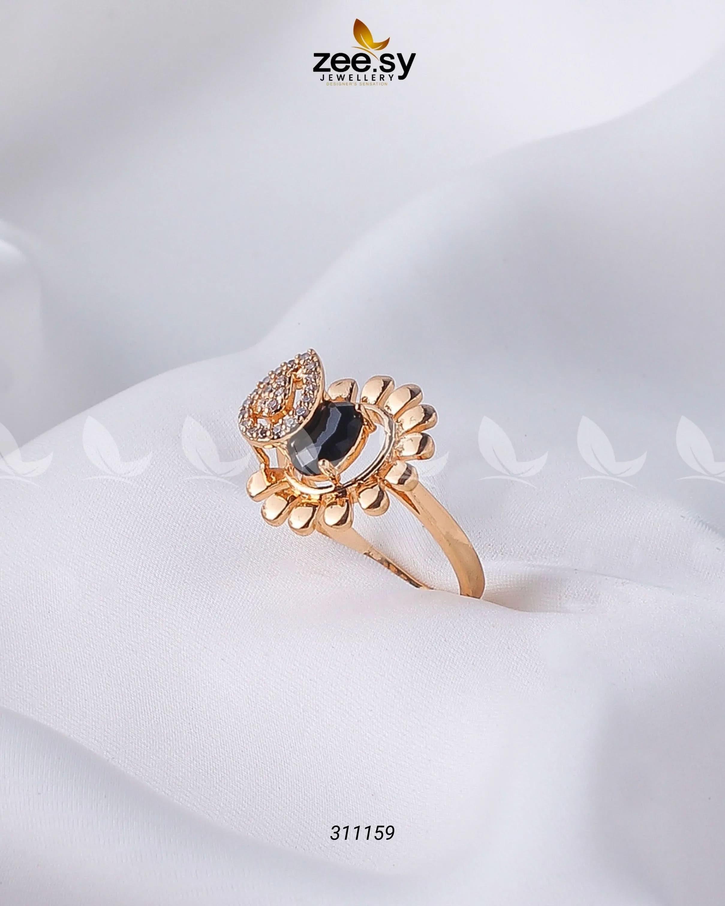 Lavender Ring Golden Black Finger Ring - Zeesy Jewellery Pakistan