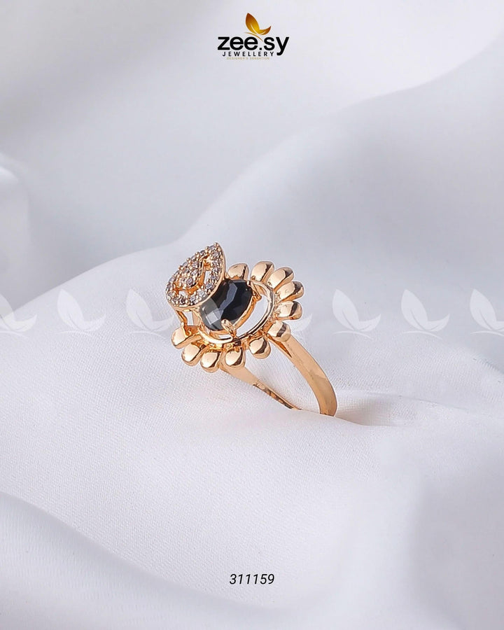 Lavender Ring Golden Black Finger Ring - Zeesy Jewellery Pakistan | Premium Artificial & Imitation Jewellery