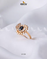 Lavender Ring Golden Black Finger Ring - Zeesy Jewellery Pakistan