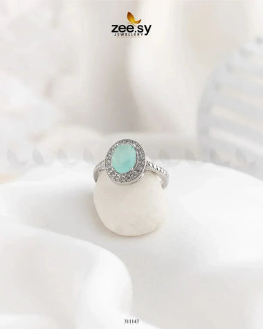 Lobelia Ring Mint Green Finger Ring - Zeesy Jewellery Pakistan | Premium Artificial & Imitation Jewellery