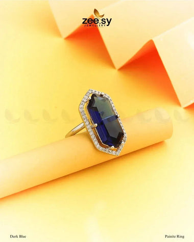 Painite Ring Dark Blue Finger Ring - Zeesy Jewellery Pakistan | Premium Artificial & Imitation Jewellery
