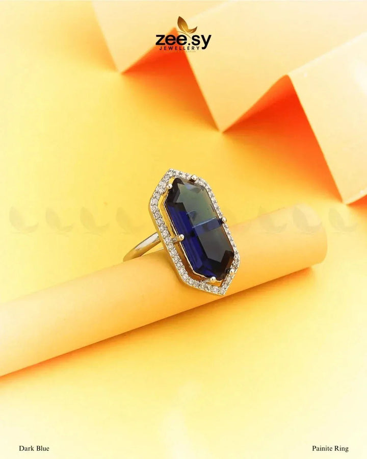 Painite Ring Dark Blue Finger Ring - Zeesy Jewellery Pakistan | Premium Artificial & Imitation Jewellery