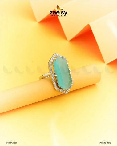 Painite Ring Mint Green Finger Ring - Zeesy Jewellery Pakistan | Premium Artificial & Imitation Jewellery