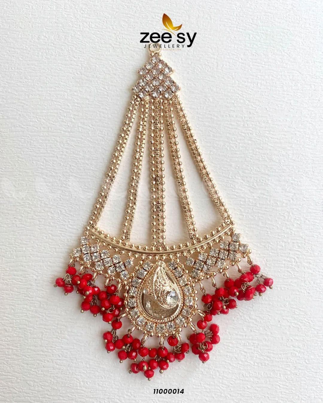 JHUMAR-0073 Red jhumar - Zeesy Jewellery Pakistan