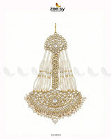 Sharjeena Pearl Kundan jhumar Golden White jhumar - Zeesy Jewellery Pakistan | Premium Artificial & Imitation Jewellery