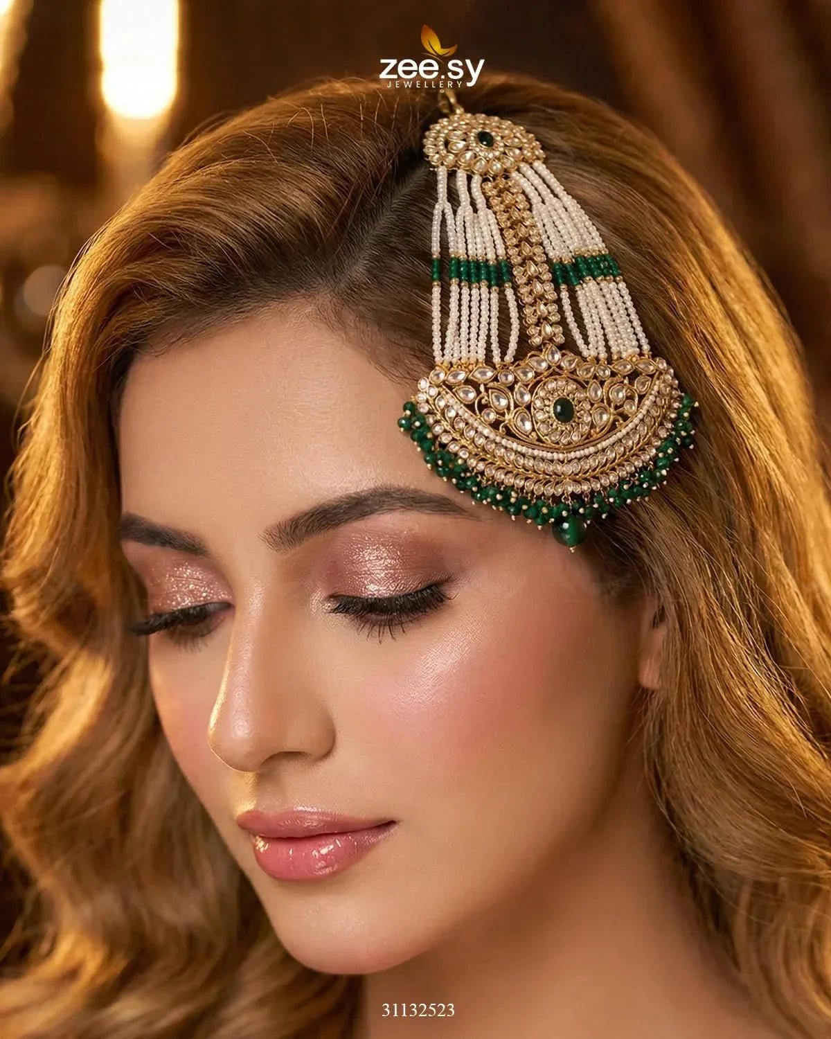 Sharjeena Pearl Kundan jhumar jhumar - Zeesy Jewellery Pakistan | Premium Artificial & Imitation Jewellery
