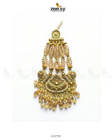 Heritage Blush Beaded Jhumar Golden Champagne jhumar - Zeesy Jewellery Pakistan | Premium Artificial & Imitation Jewellery