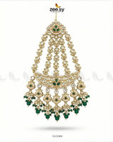 Bloom Pearl Bridal Jhumar Golden Green jhumar - Zeesy Jewellery Pakistan | Premium Artificial & Imitation Jewellery