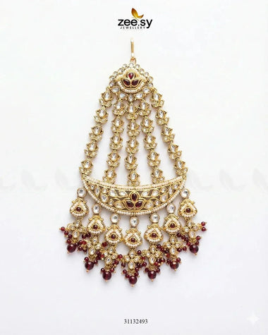 Bloom Pearl Vintage Jhumar Golden Red jhumar - Zeesy Jewellery Pakistan | Premium Artificial & Imitation Jewellery