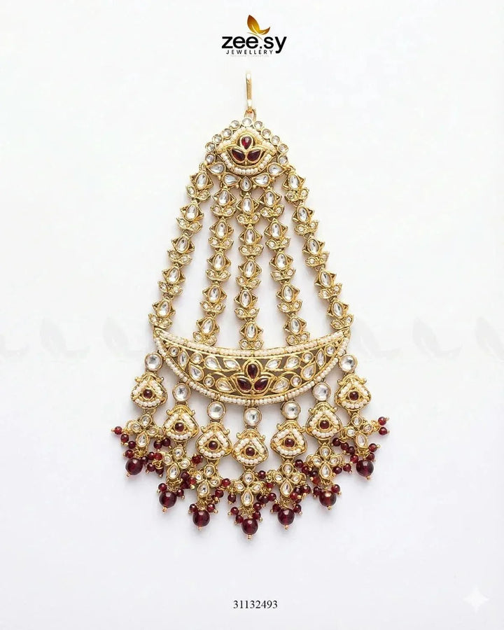 Bloom Pearl Vintage Jhumar Golden Red jhumar - Zeesy Jewellery Pakistan | Premium Artificial & Imitation Jewellery