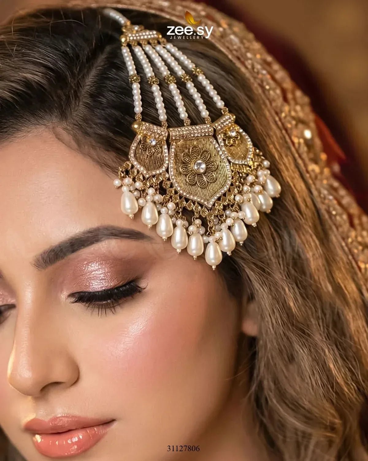 Gulnar Floral Beads Jhumar jhumar - Zeesy Jewellery Pakistan | Premium Artificial & Imitation Jewellery