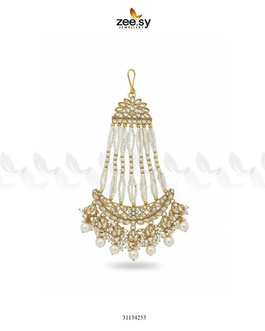 Galini Pearl Kundan Jhumar Golden White jhumar - Zeesy Jewellery Pakistan | Premium Artificial & Imitation Jewellery