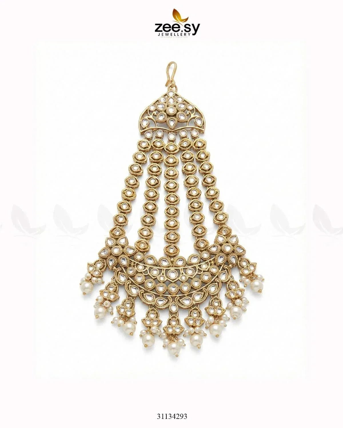 Majestic Faux Pearl Jhumar Golden White jhumar - Zeesy Jewellery Pakistan | Premium Artificial & Imitation Jewellery