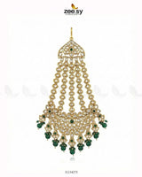 Majestic Faux Pearl Jhumar Golden Green jhumar - Zeesy Jewellery Pakistan | Premium Artificial & Imitation Jewellery