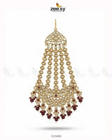 Majestic Faux Pearl Jhumar Golden Red jhumar - Zeesy Jewellery Pakistan | Premium Artificial & Imitation Jewellery