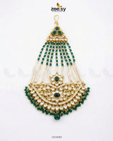 Shahi Floral Kundan Jhumar Golden Green jhumar - Zeesy Jewellery Pakistan | Premium Artificial & Imitation Jewellery