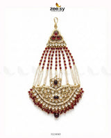 Shahi Floral Kundan Jhumar Golden Red jhumar - Zeesy Jewellery Pakistan | Premium Artificial & Imitation Jewellery