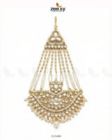 Shahi Floral Kundan Jhumar Golden White jhumar - Zeesy Jewellery Pakistan | Premium Artificial & Imitation Jewellery