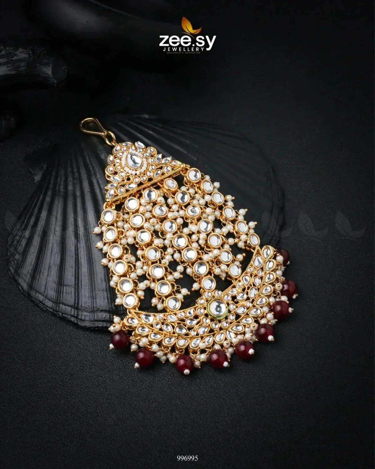 Opulent Jhumar Red jhumar - Zeesy Jewellery Pakistan