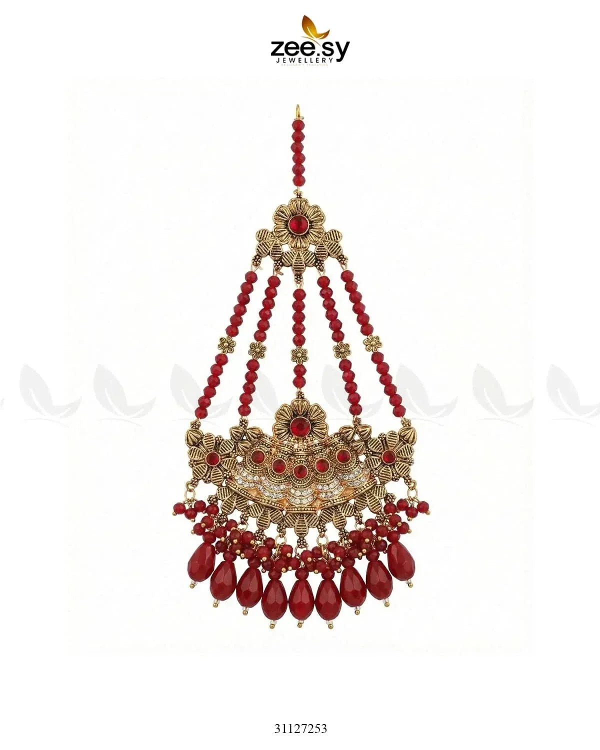 Antique Bloom Pearl Cascade Jhumar jhumar - Zeesy Jewellery Pakistan | Premium Artificial & Imitation Jewellery