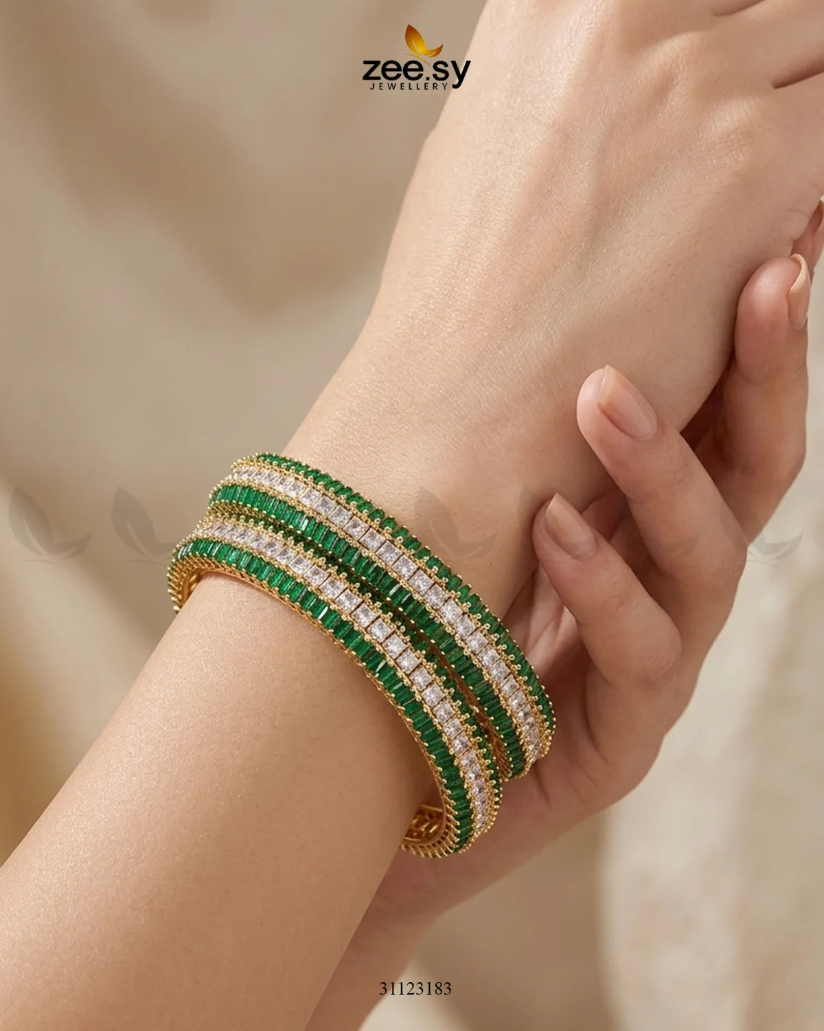 kalyani Rich Traditional Tiered Gem Bangles