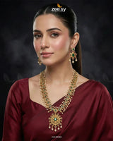 Emerald Vine Pearl Malla Set Malla Necklace - Zeesy Jewellery Pakistan | Premium Artificial & Imitation Jewellery