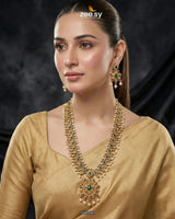 Emerald Vine Pearl Malla Set Malla Necklace - Zeesy Jewellery Pakistan | Premium Artificial & Imitation Jewellery